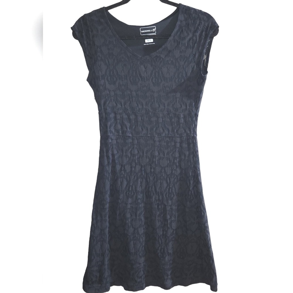 Merrell Black Gray Print Opti-Wick Casual Dress XS
